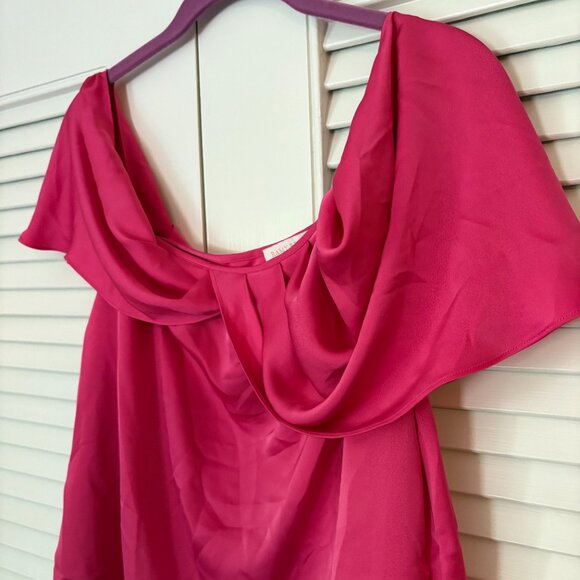 NWOT - Ramy Brook Women's Pink Dolia One Shoulder Blouse | Size Small - Picture 3 of 5